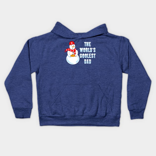 World's Coolest Dad White Text Kids Hoodie by Barthol Graphics